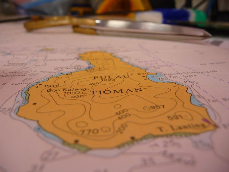 Seekarte des Tioman-Archipels.
